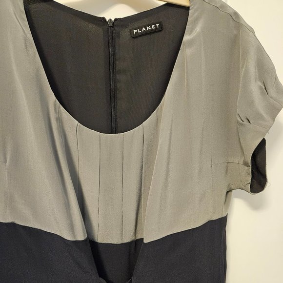 Planet Silk Navy & Gray Dress Size 16 - Picture 7 of 9